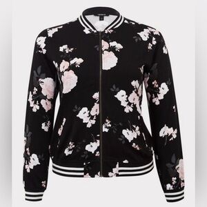 Torrid Twill Print Bomber, Size Plus 0, never worn